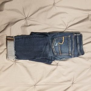 Destroyed crop jeans